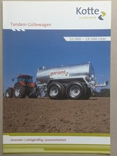 KOTTE GARANT Tandem Pumptankwagen Güllewagen Prospekt Traktor Schlepper