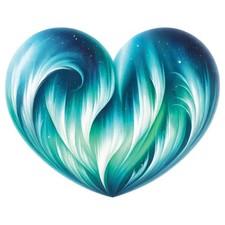 Aquarell Aurora Herz 9x9 cm