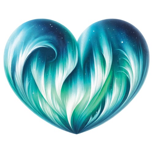 Aquarell aurora herz 9x9 - aquarell,