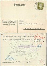 Esslingen Postkarte mit Absender-Eindruck vom Konsum- und Sparverein 1932