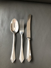 BSF, 800er Silber, „Friederike“, Messer, Gabel, Löffel, 3teilig, antik