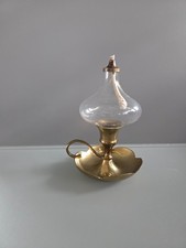 Vintage Öllampe Messing Glas
