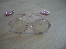 neu Party Brille rosa Herzanhänger Glitzer