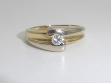 750 Goldring Gelbgold Weißgold 18K Gold Ring Verlobung 6,6 g RG 55- 17,5 mm 9730