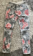 Wende Skinny Jeans in Größe 26 in Grau/Blumenmuster, nicht getragen!!!