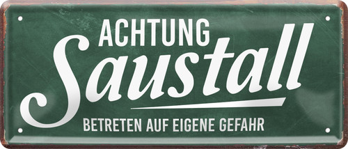 Achtung saustall 28x12cm - saustall'',