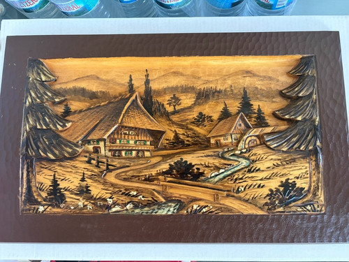 Geschnitztes holzrelief alpine - geschnitztes,