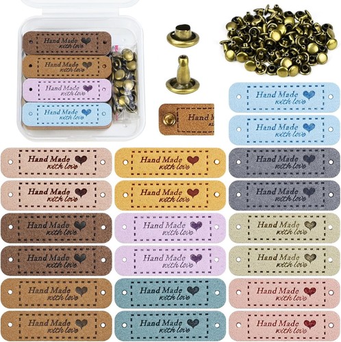20x handmade lederlabel - 20x, small