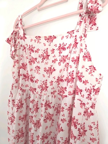 Kleid weiß rote - rote, röschen