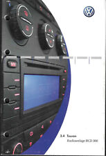 VW Touran RCD 300 Radio Bedienungsanleitung 2003 Betriebsanleitung Handbuch RN