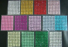 selbstklebende Schmucksteine/ Glitzersteine rund 8 mm verschiedene Farben