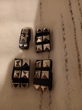 4 Leder Ringe mit Steine