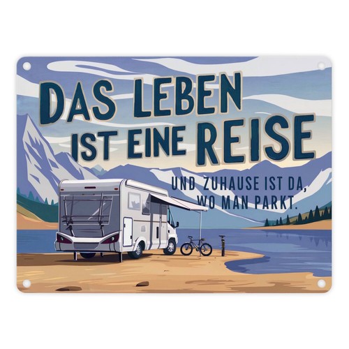 Wohnmobil see metallschild - wohnmobil,