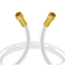 Koaxialkabel F-Kompressionsstecker Unitymedia FritzBox Routerkabel 135dB Weiß 4K