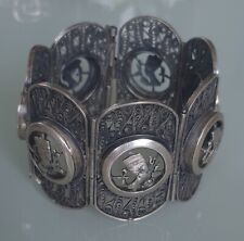 XXL ART DECO Filigran Armband Echt Silber mit Punzen 20cm 82,3 Gramm Maßiv