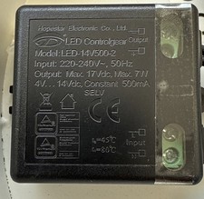 Hopestar LED-14V500-2 LED Treiber mini Trafo Ersatztrafo 4-14Vdc 500mA Driver