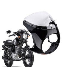 Glänzend schwarz Vintage Motorrad Umbau Haube Deflektor Scheinwerfer Abdeckung