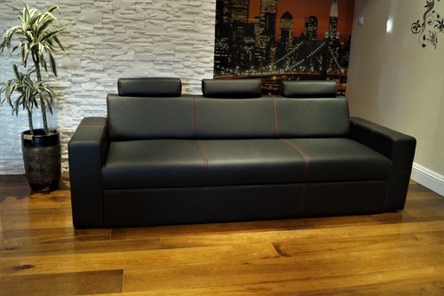 Schwarz echtleder sofa 230cm - echtleder,
