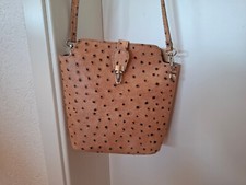 Handtasche Straußenleder – ausgefallen – in beige-braun