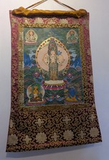 Masterpiece THANGKA 1000-armiger Avalokitehsvara Nepal BROKAT Nepal 105x63cm