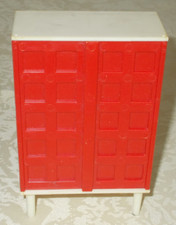 Modella Schlafzimmer Dielen Schrank Weiß Rot Kunststoff Möbel Vintage Puppenhaus
