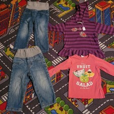 Kleiderpaket Mädchen Gr 74-80 Herbst Winter Langarm Thermojeans Longsleeve