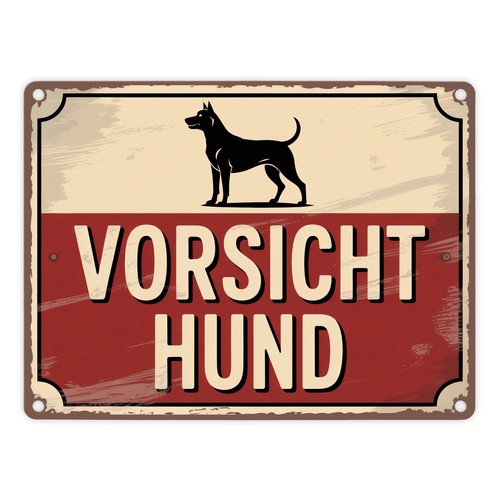 Vorsicht hund vintage - vorsicht,