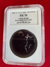 1 Oz Unze Silber Kangaroo at Sunset 2009 PCG Proof Limited PR70