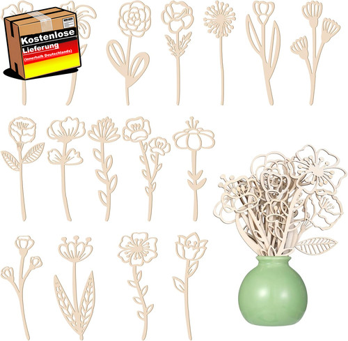 Holzblumen set stück - 16,