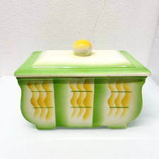 Villeroy & Boch Dresden Saxony Keksdose um 1930 Spritzdekor Bauhaus Art Deco