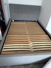 polsterbett 140 x 200 mit bettkasten und Matratzen gebracht Grau komfortable sta