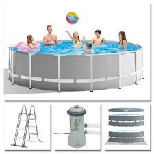 INTEX Komplettset Prism Frame Pool 457x107cm + Filterpumpe Swimmingpool