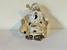Weihnachtsmann Figur Teelichthalter Keramik Deko Bunt
