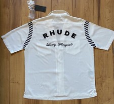 ORIG RHUDE BOWLING SHIRT KURZARM HEMD OVERSIZED WEISS BLAU GR.M NEUPREIS 669€