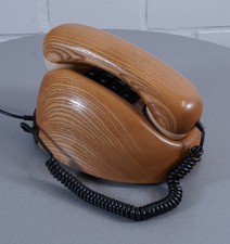 Fernsig DFeAp Oslo Tastentelefon Holztelefon Elefantenfuß Vintage 1980er Jahre
