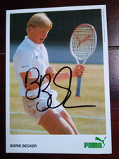 Autogrammkarte von Wimbledonsieger Boris Becker handsigniert