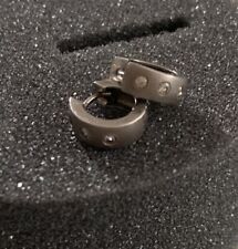 Ohrringe Scharniercreolen 1 Paar Klappcreolen Titan mit Zirkonia