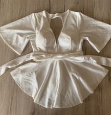 Babydoll Oberteil Bluse Weiß