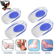 4 Fersenpolster Silikon Einlegesohlen Gel Fersenkissen Schuheinlagen Fersensporn