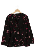 DORIS STREICH Damen Strickjacke Einheitsgröße Schwarz Abstrakt Vintage Elegant