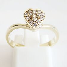 Ring Gold 585er Herzform Brillanten Goldring 14 kt Diamant Damenring