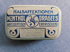 Alte Blechdose Metalldose „Menthol Dragees“ Vintage Antik