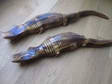 2 x Krokodil aus Holz als Dekoration beweglich