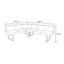 Eckbank 152 x 192 cm Vemal