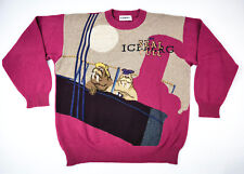 Iceberg Strick Pullover weinrot Gr. V (L) No Seal Cull vintage 90s