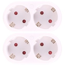 2 Stück Mehrfachstecker Doppelstecker hor Multisteckdose 2fach Steckdosenadapter