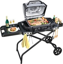 Denmay Grillwagen für Ninja Woodfire OG700, faltbar, 57cm, Schwarz, Outdoor