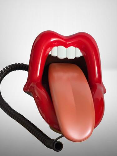Vintage telefon mund lippen - telefon,