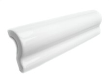 Fliesen Bordüren 20x5cm Bordüre Wulstbordüren London Lord blanco weiß glänzend
