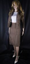 Vintage 100% Seide Silk Skirt Suit Kostüm Jacke Rock Hart Schaffner Braun Gr S